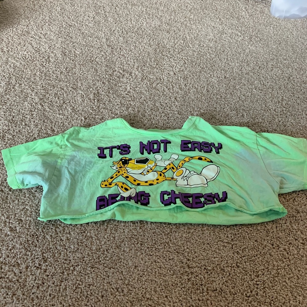Lime Green Cheetos Crop Top